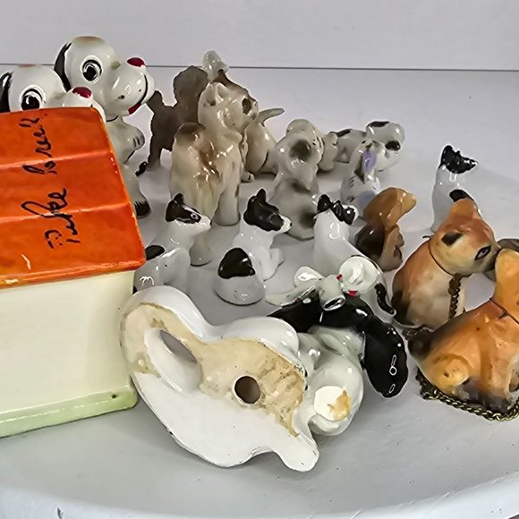 Vintage Dog Miniature Figurine Lot Ceramic Resin Plastic - Picture 11 of 12